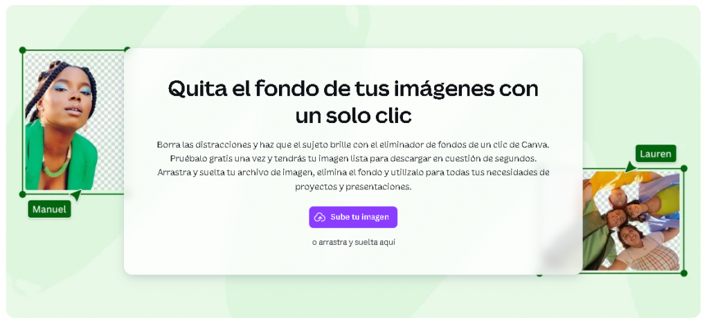 Recursos digitales: Herramienta de quitar fondo de Canva